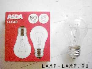Asda (GE Lighting) 240v 60w Clear GLS Lamps with ES Cap