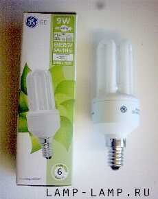 GE 9w BIAX Stick CFL Lamp with E14 (SES Small Edison Screw) cap