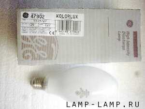 European GE Kolorlux H125/27 125w Mercury Fluorescent Lamp with carton