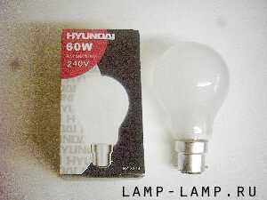 Hyundai 240v 60w GLS Filament Lamp with Pearl Bulb and BC cap