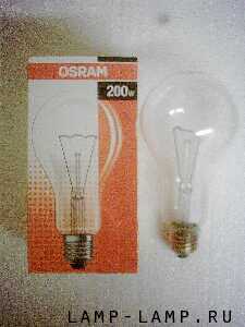 Osram 240v 200w Filament Lamp with Clear Bulb and ES Cap
