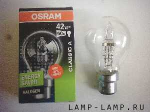 Osram 240v 42w Energy Saver Halogen Lamp with BC Cap