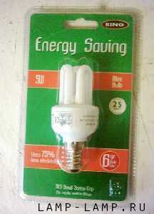 RING 5 watt Compact Fluorescent Lamp with SES cap